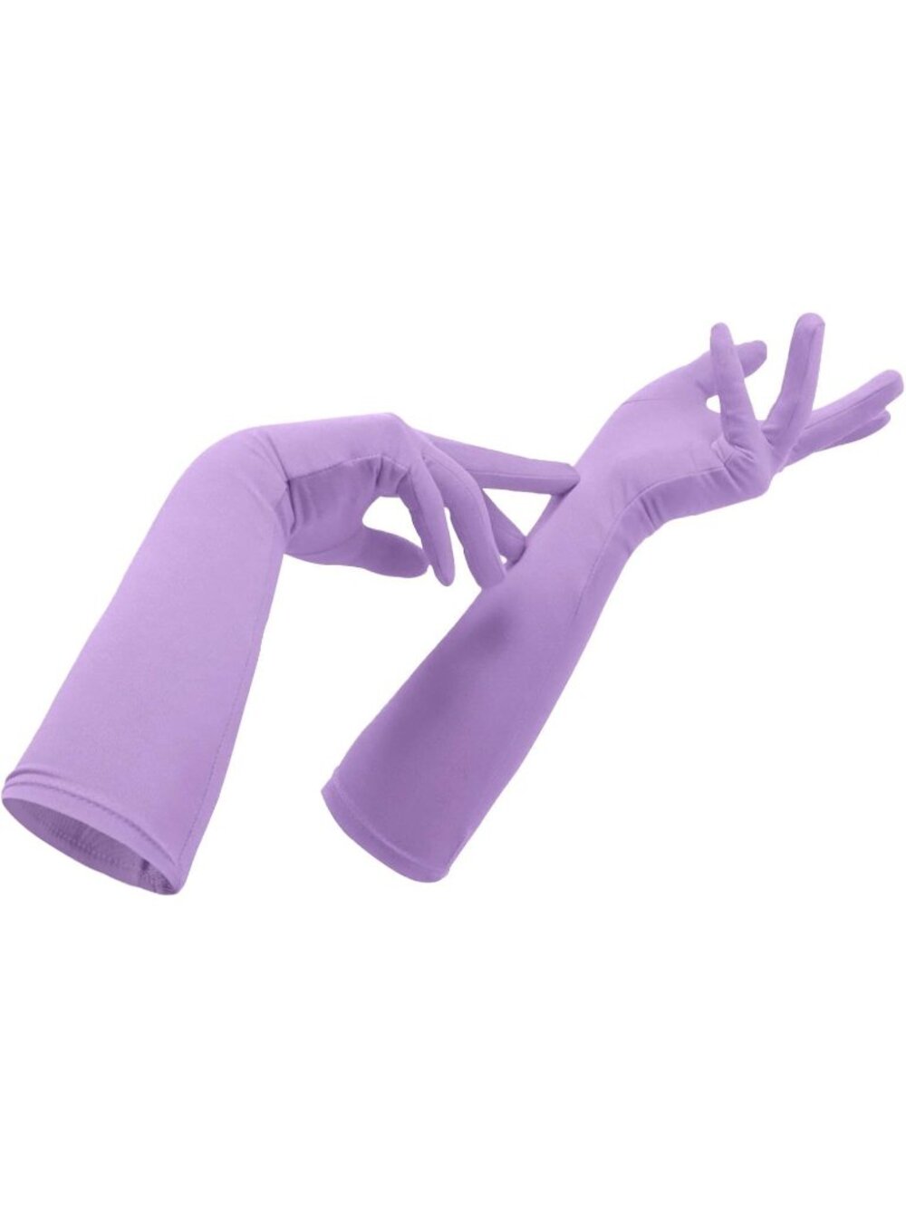 Women's Light Purple Cosplay Halloween Costume Spandex Stretch Mid-Length Gloves